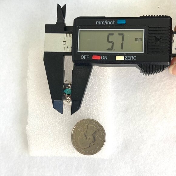 Sterling Silver 925 Oval Bezel Set Turquoise Cigar Band Ring Size 5.75 NEW - Picture 14 of 16